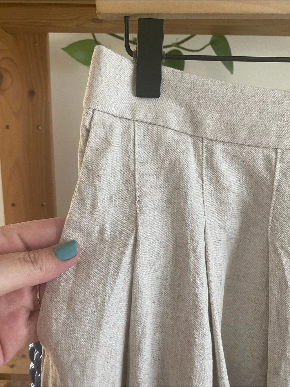 Banana Republic Cream Linen Blend Cropped Bustier Top Palazzo Pants Outfit 4
